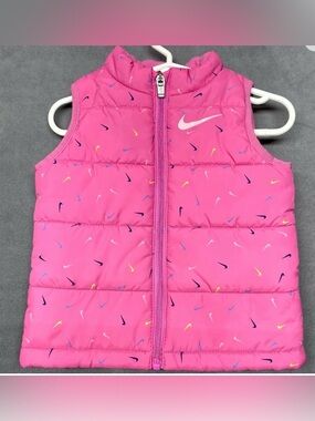 Nike Toddler Girls 3T Pink Zip Vest
Puffer Sleeveless Jacket
Outerwear Colorful